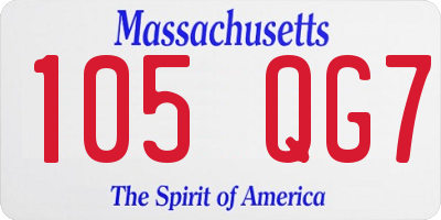 MA license plate 105QG7