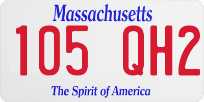 MA license plate 105QH2