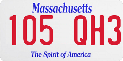 MA license plate 105QH3
