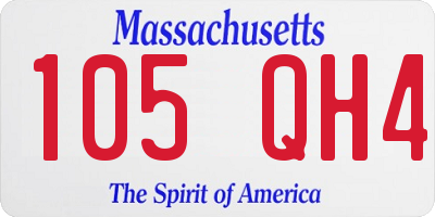 MA license plate 105QH4