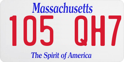 MA license plate 105QH7