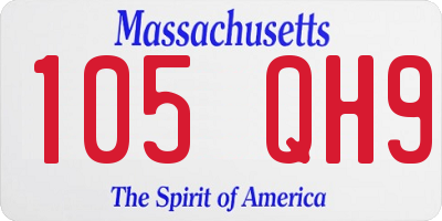 MA license plate 105QH9