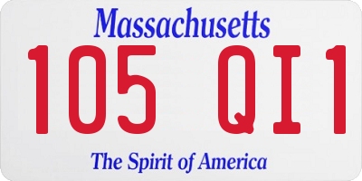 MA license plate 105QI1