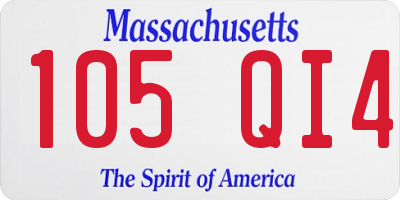 MA license plate 105QI4
