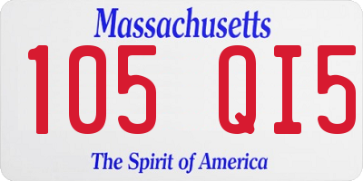 MA license plate 105QI5