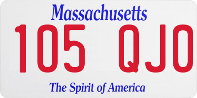 MA license plate 105QJ0