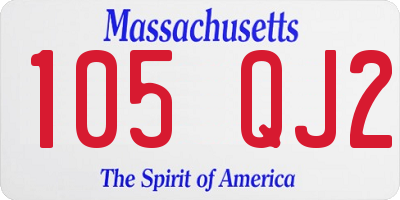 MA license plate 105QJ2