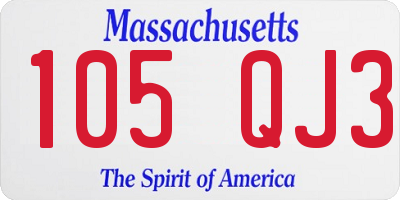 MA license plate 105QJ3