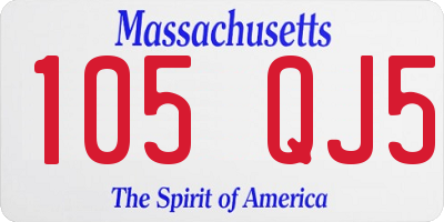 MA license plate 105QJ5