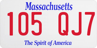 MA license plate 105QJ7