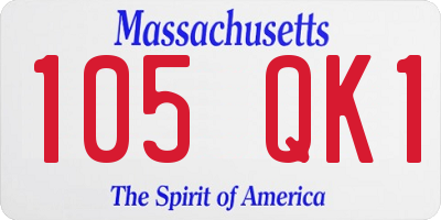 MA license plate 105QK1