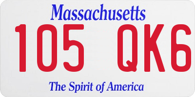 MA license plate 105QK6