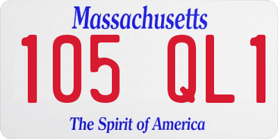 MA license plate 105QL1