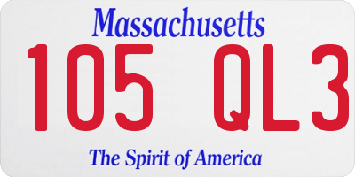 MA license plate 105QL3