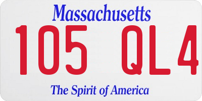 MA license plate 105QL4