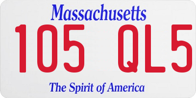 MA license plate 105QL5