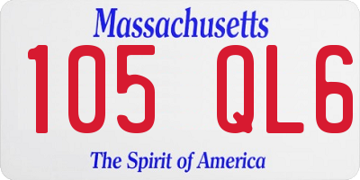 MA license plate 105QL6