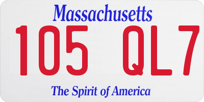 MA license plate 105QL7