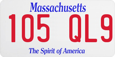 MA license plate 105QL9