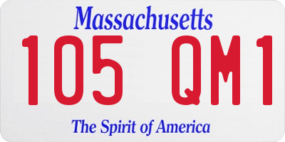 MA license plate 105QM1