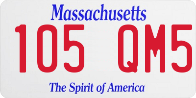 MA license plate 105QM5