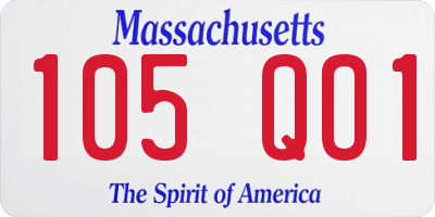 MA license plate 105QO1