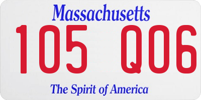 MA license plate 105QO6
