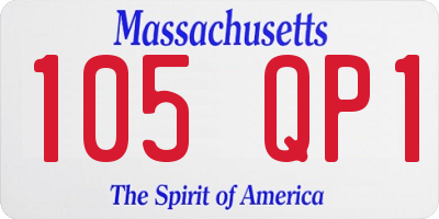MA license plate 105QP1