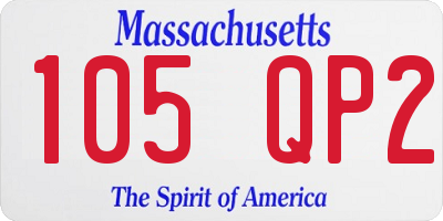 MA license plate 105QP2