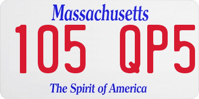 MA license plate 105QP5