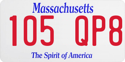 MA license plate 105QP8