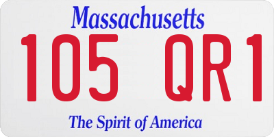 MA license plate 105QR1