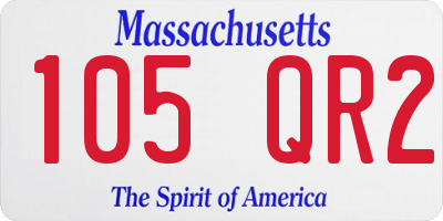 MA license plate 105QR2