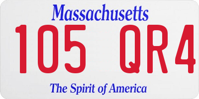 MA license plate 105QR4