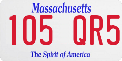 MA license plate 105QR5