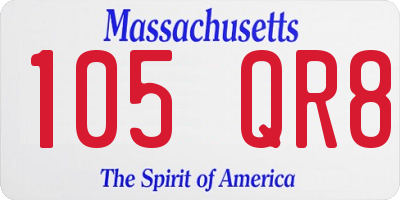 MA license plate 105QR8