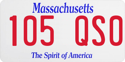 MA license plate 105QS0