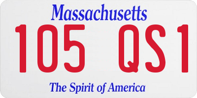 MA license plate 105QS1