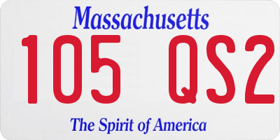 MA license plate 105QS2