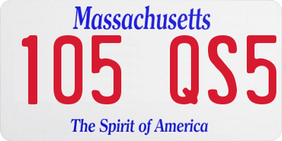 MA license plate 105QS5