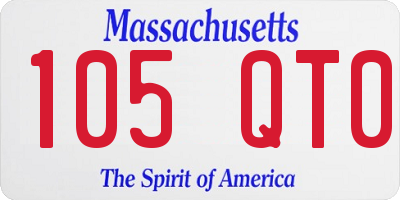 MA license plate 105QT0