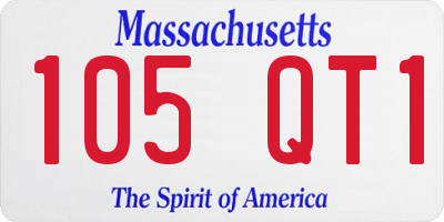 MA license plate 105QT1