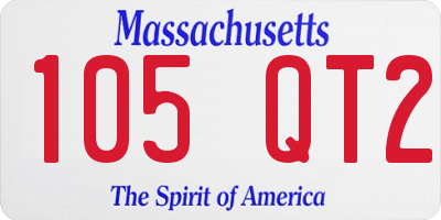MA license plate 105QT2