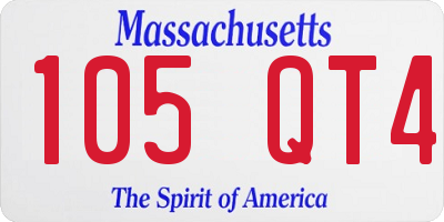 MA license plate 105QT4