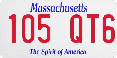 MA license plate 105QT6