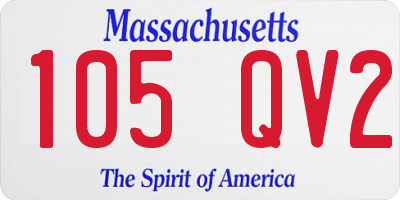 MA license plate 105QV2