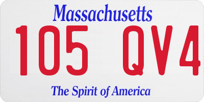 MA license plate 105QV4