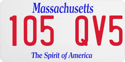 MA license plate 105QV5