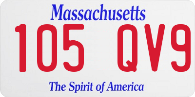 MA license plate 105QV9