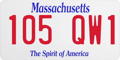 MA license plate 105QW1